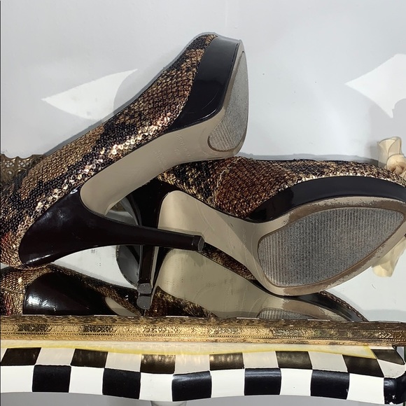 Enzo Angiolini Cheetah Sequin Heels - Picture 5 of 6